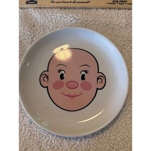 Fred and Friends Ms Food Face Ceramic Plate Jason Amendolara White Pink 8.25in